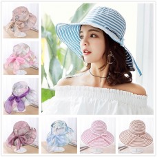 Mujer Summer Sun Beach Hats Foldable Roll Up Wide Brim Lady Visor Hat Cap @New  eb-39196347